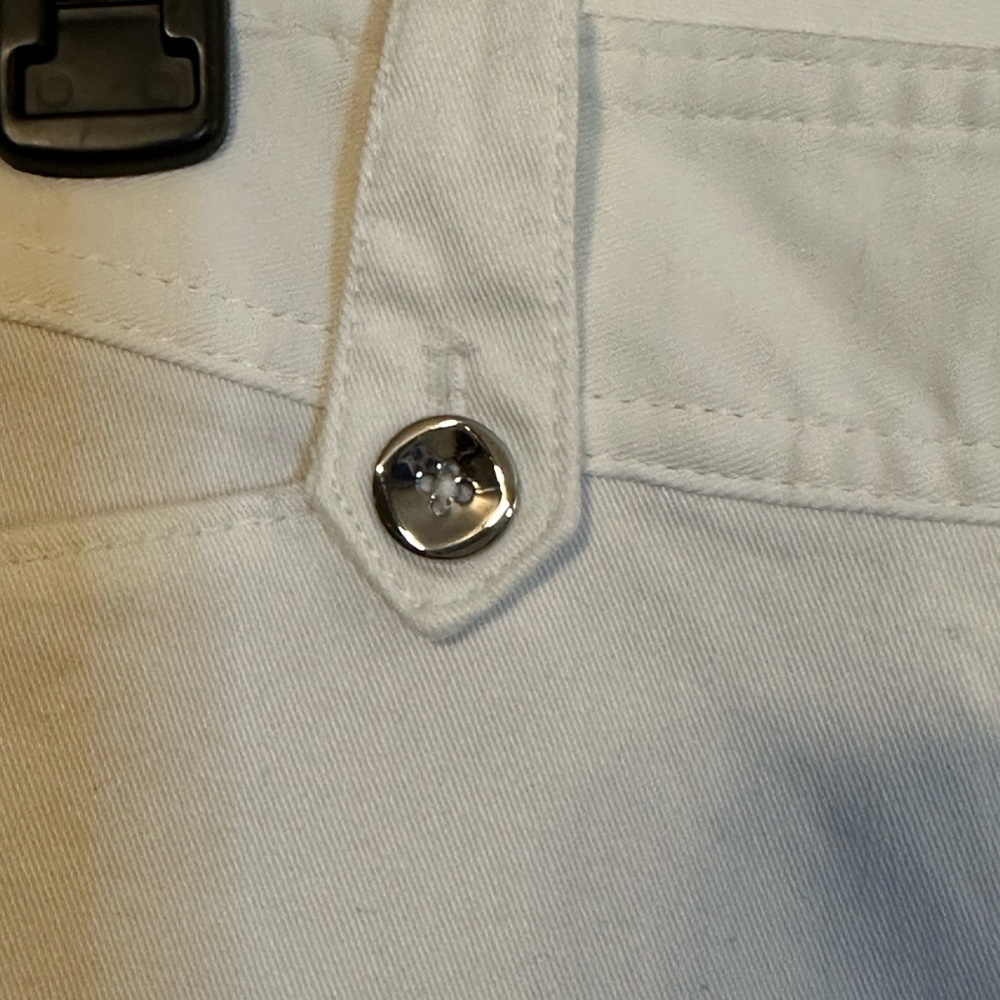 WHBM White Cuffed Capri Size 8 - Picture 3 of 10